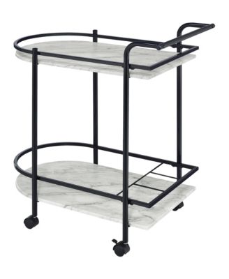 Desiree 32" 3-Bottle Metal Rack Serving Cart with Casters
