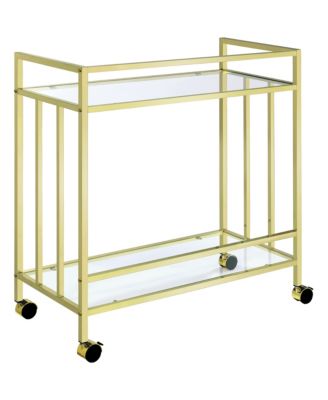 Cara 34.5" 2-Tier Rectangular Glass Serving Cart