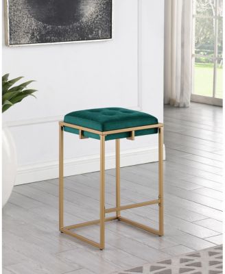 Nadia 2-Piece Square Metal Padded Seat Counter Height Stool Set