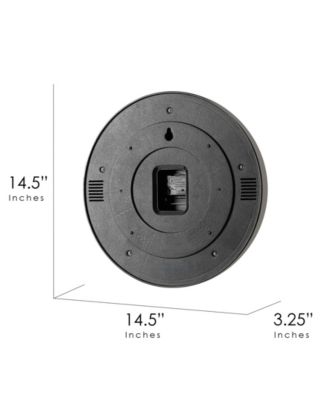 Shelby Retro Round Neon Wall Analog Clock with Pull Chain, 14.5"