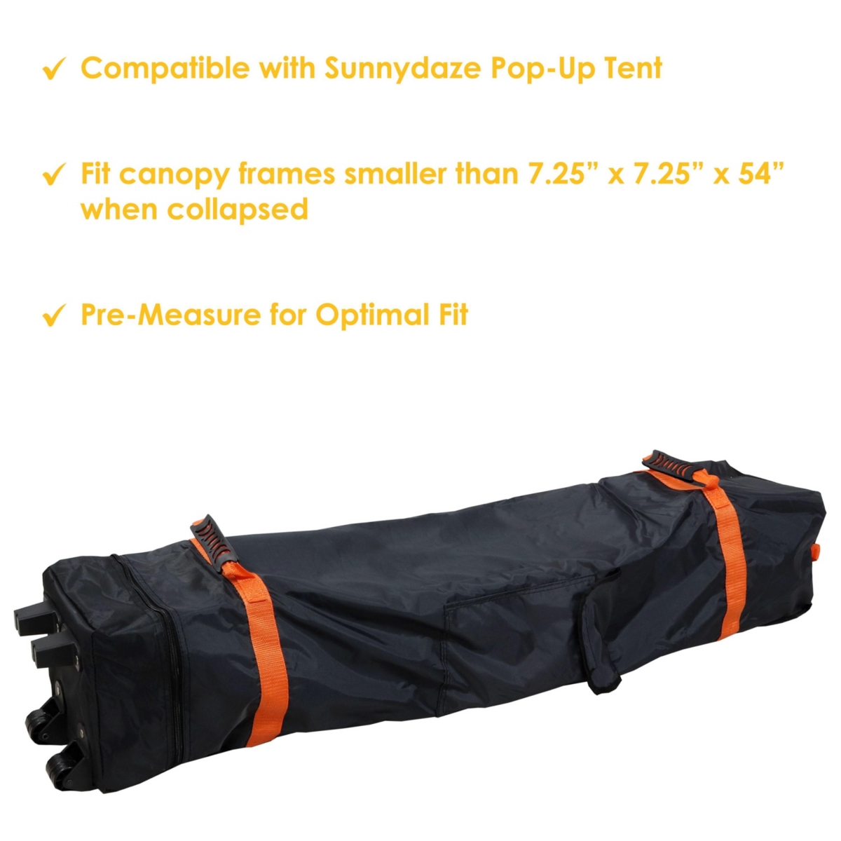 Sunnydaze Decor Premium Pop-Up Canopy Rolling Carry Bag -- Black
