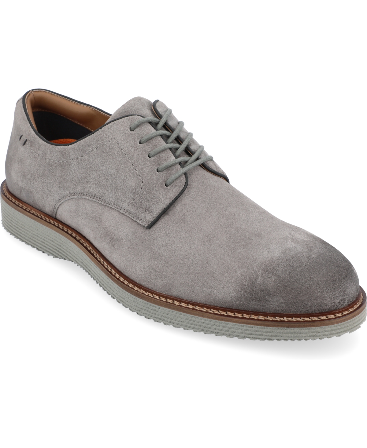 Shop Thomas & Vine Men's Seneca Plain Toe Derby Casual Shoes In Gray