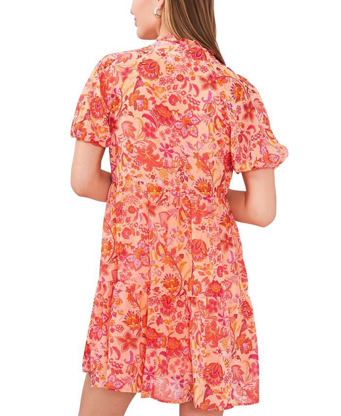 MSK Women's SplitNeck Tiered Babydoll Dress Macy's