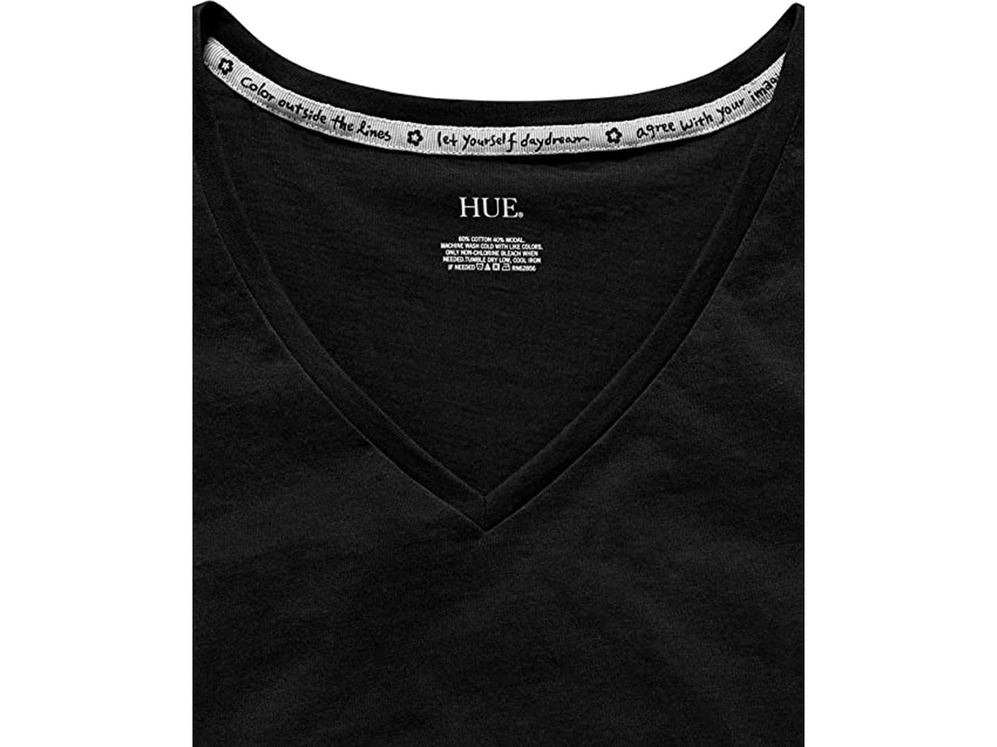 Женская футболка Hue Sleepwell Solid S/S V-Neck T-Shirt with Temperature Regulating Technology, цвет: Чёрный — фото 4