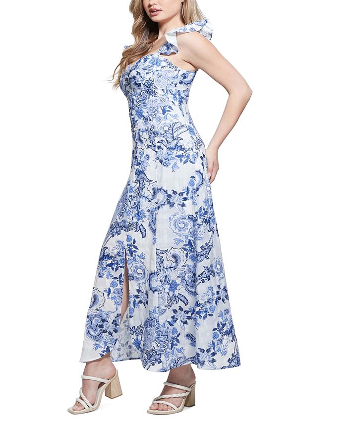 GUESS Women's Sleeveless Eco Rose Maxi Dress - Macy's