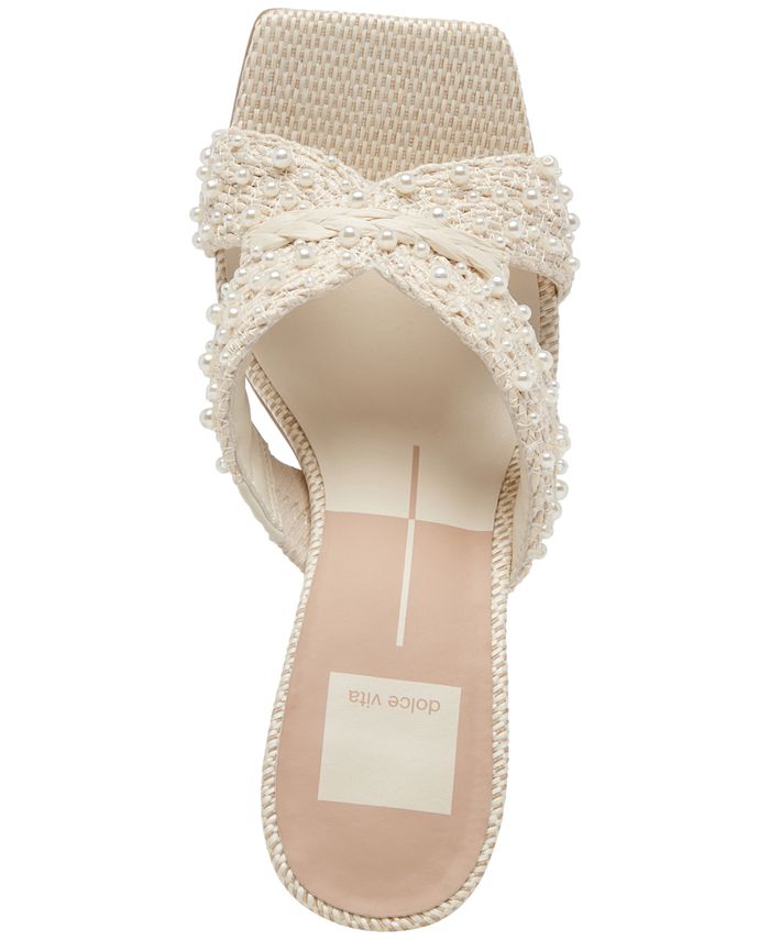 Dolce Vita Women's Nitro Pearl Embellished Slide Dress Sandals - Macy's