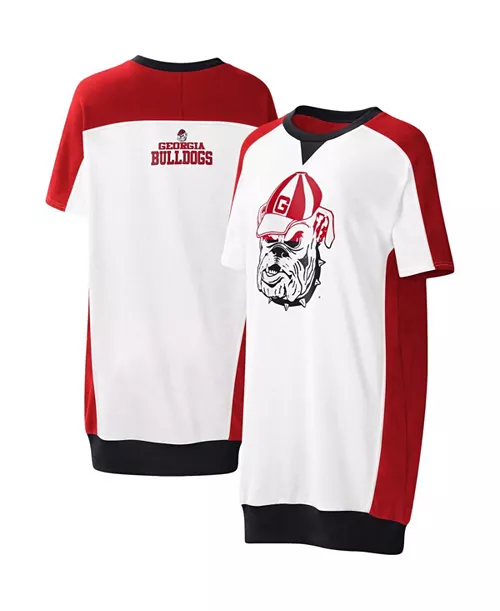 women's white georgia bulldogs home run t-shirt dress