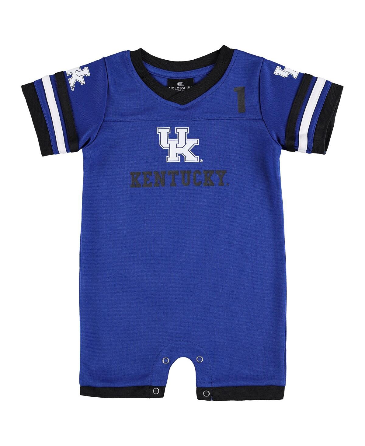 Colosseum Babies' Newborn And Infant Boys And Girls  Royal Kentucky Wildcats Bumpo Football Romper