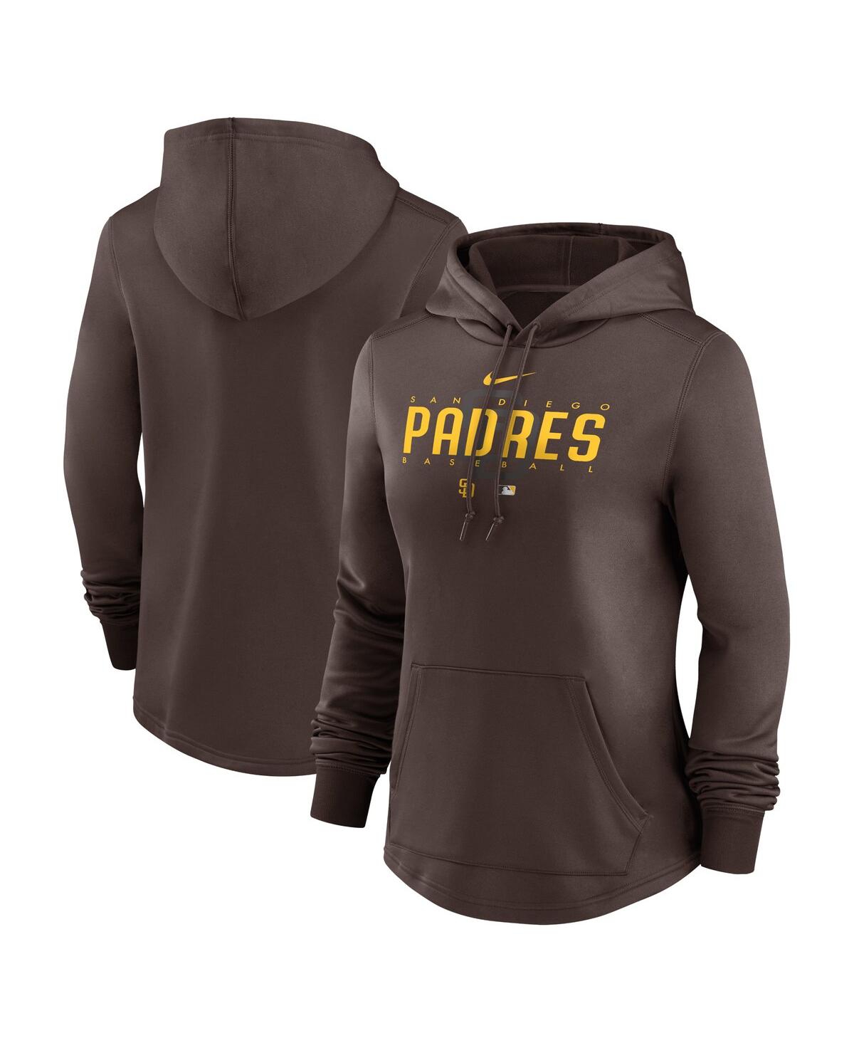Shop Nike Women's  Brown San Diego Padres Authentic Collection Pregame Performance Pullover Hoodie
