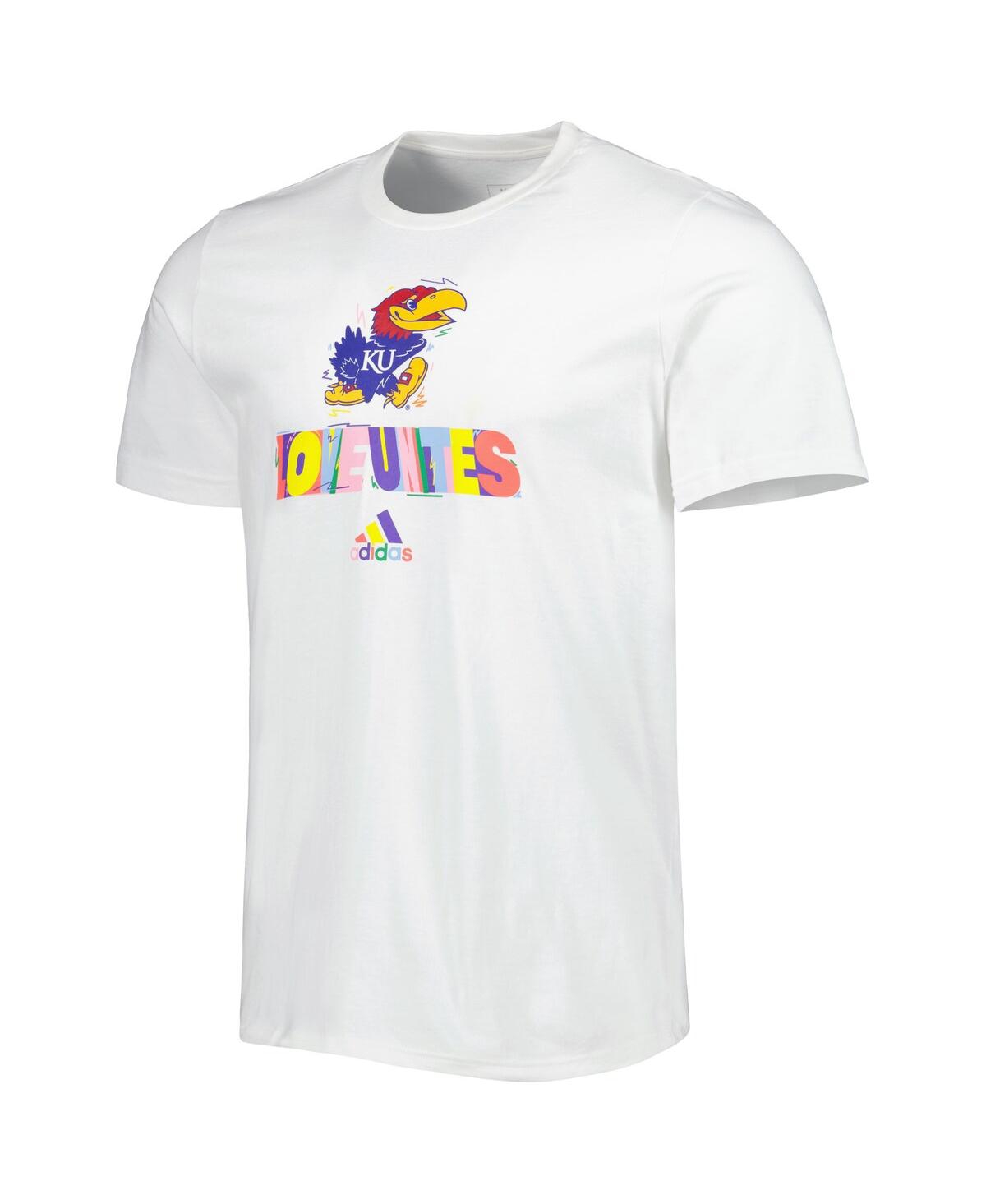 Shop Adidas Originals Men's Adidas White Kansas Jayhawks Pride Fresh T-shirt