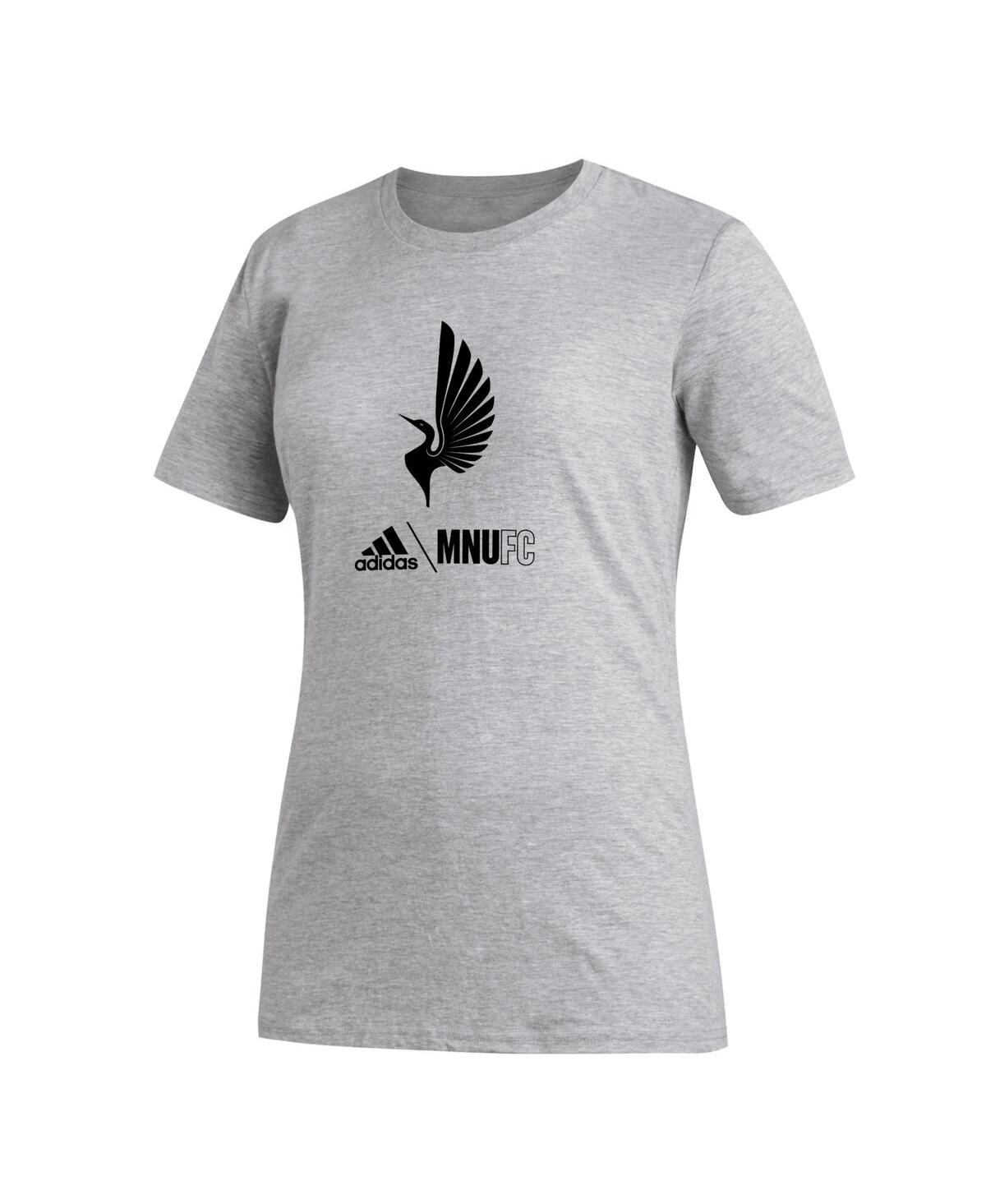 Shop Adidas Originals Women's Adidas Heather Gray Minnesota United Fc Aeroready Club Icon T-shirt