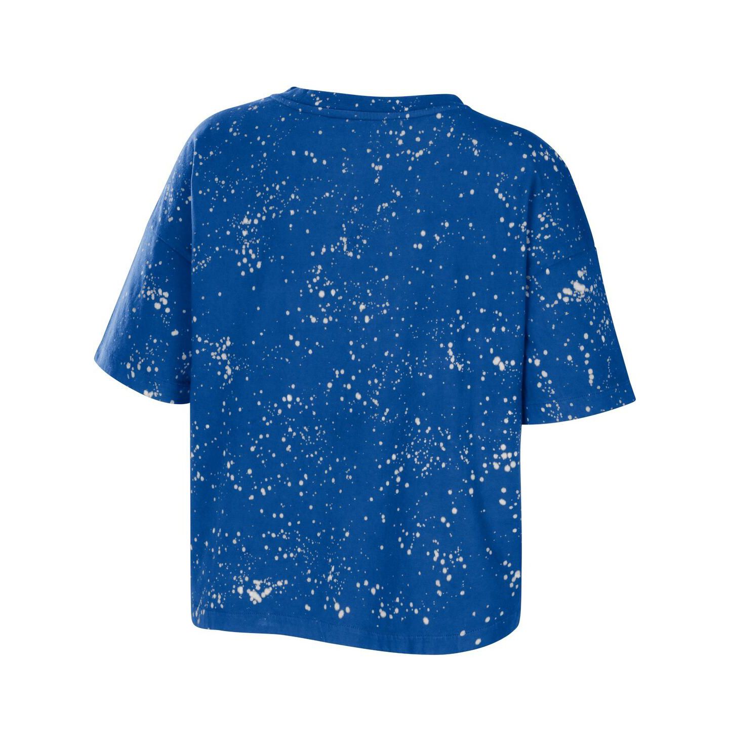 Женская футболка WEAR by Erin Andrews Royal Pitt Panthers Bleach Wash Splatter Notch Neck — фото 4