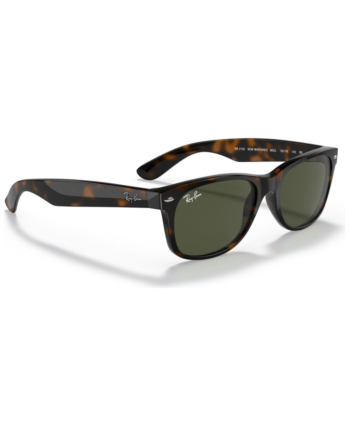 Солнцезащитные очки Ray-Ban Unisex New Wayfarer Sunglasses, RB2132, цвет: Коричневый / Зелёный — фото 4