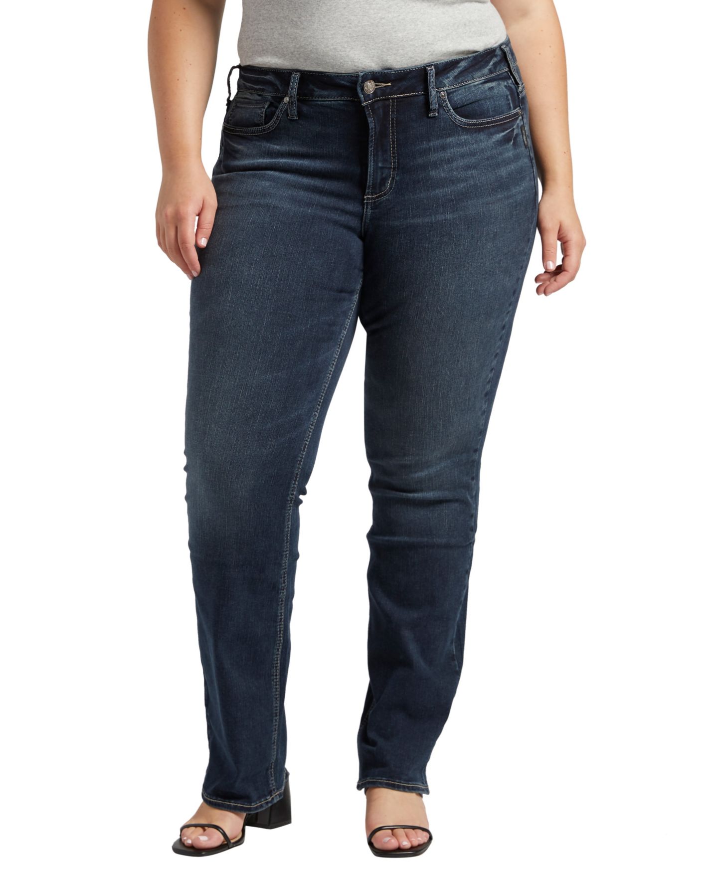 Женские джинсы Silver Jeans Co. Plus Size Suki Slim Bootcut Jeans, Short & Regular Lengths, цвет: Индиго — фото 1