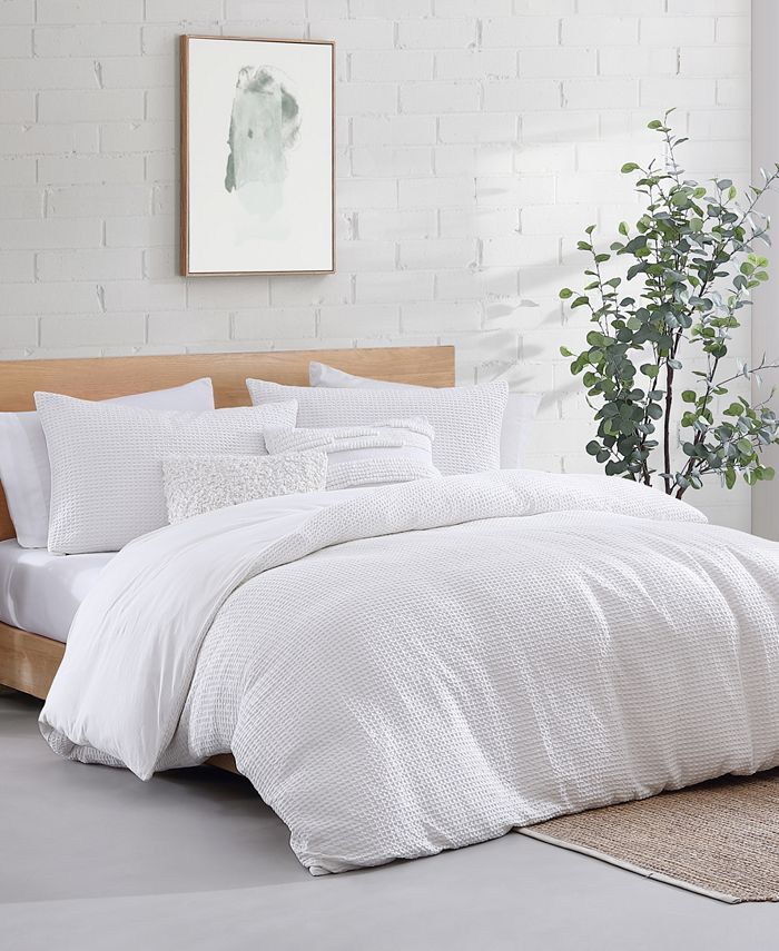 DKNY Modern Waffle 3 Piece Duvet Cover Set, Queen Macy's
