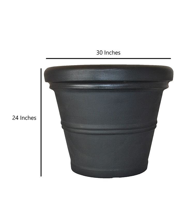 Tusco Products RR30BK Rolled Rim Garden Pot, 30-Inch, Black - Macy's