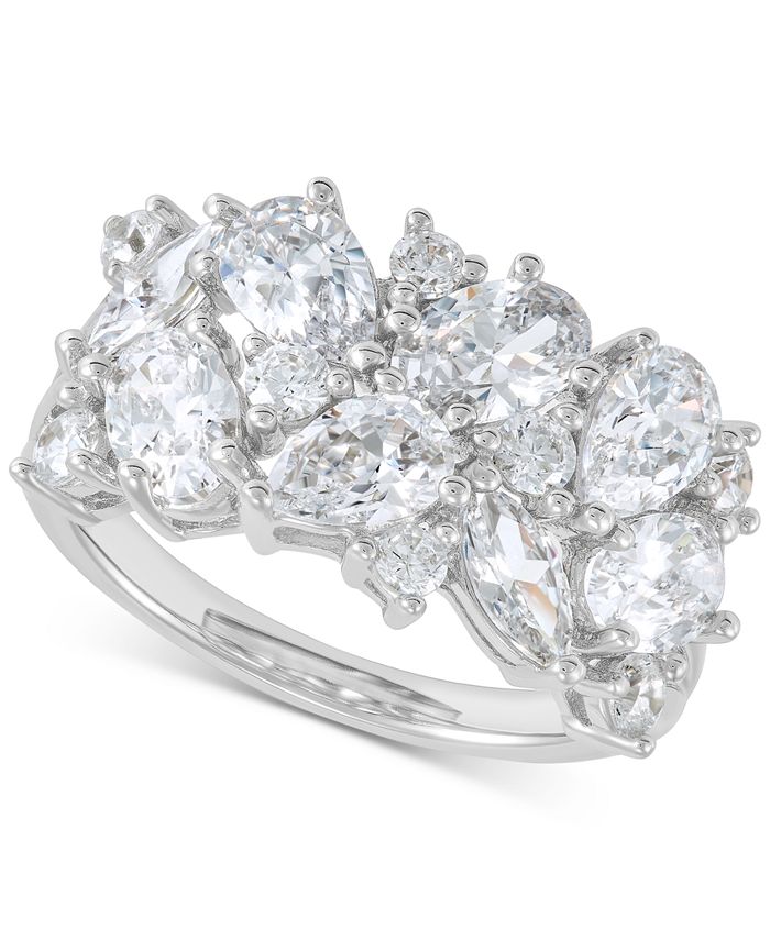 Arabella Cubic Zirconia Cluster Ring in Sterling Silver - Macy's