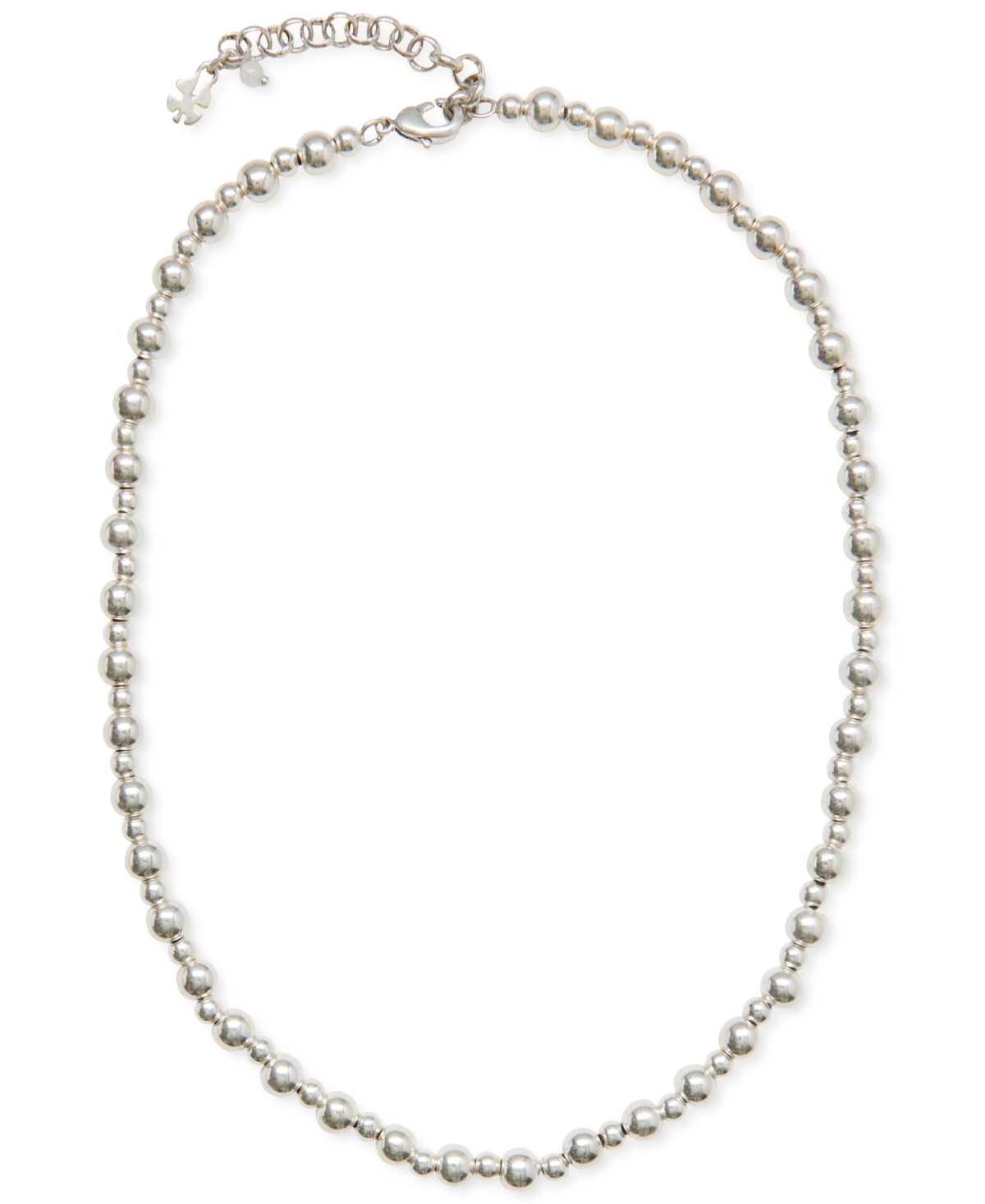 Lucky Brand Silver-Tone Beaded Collar Necklace, 15" + 3" extender