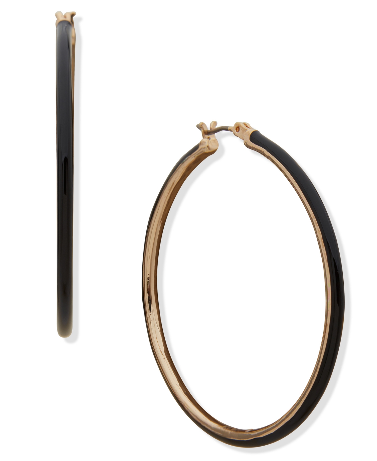 Dkny Gold-tone Enamel Hoop Earrings, 1-4/5