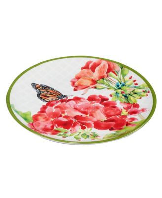 Geraniums Melamine Platter, Set of 2