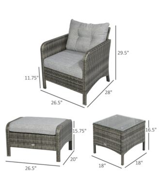 5pcs Outdoor Patio Furniture Set All Weather Wicker Conversation Set