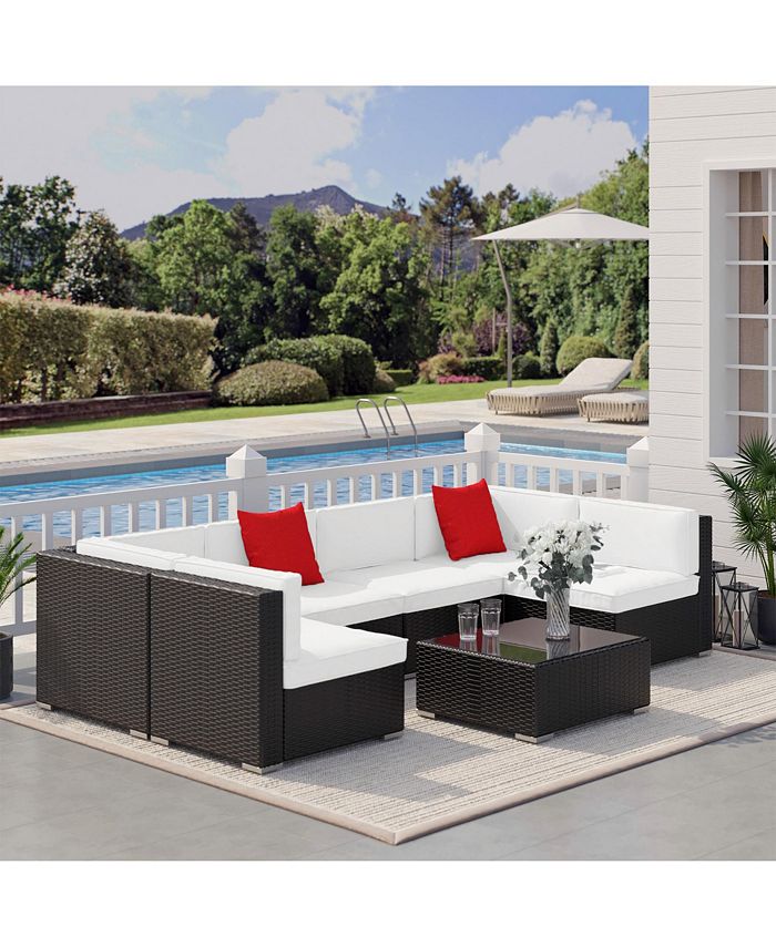 Outsunny 7Piece Patio Furniture Sets Outdoor Wicker Conversation Sets