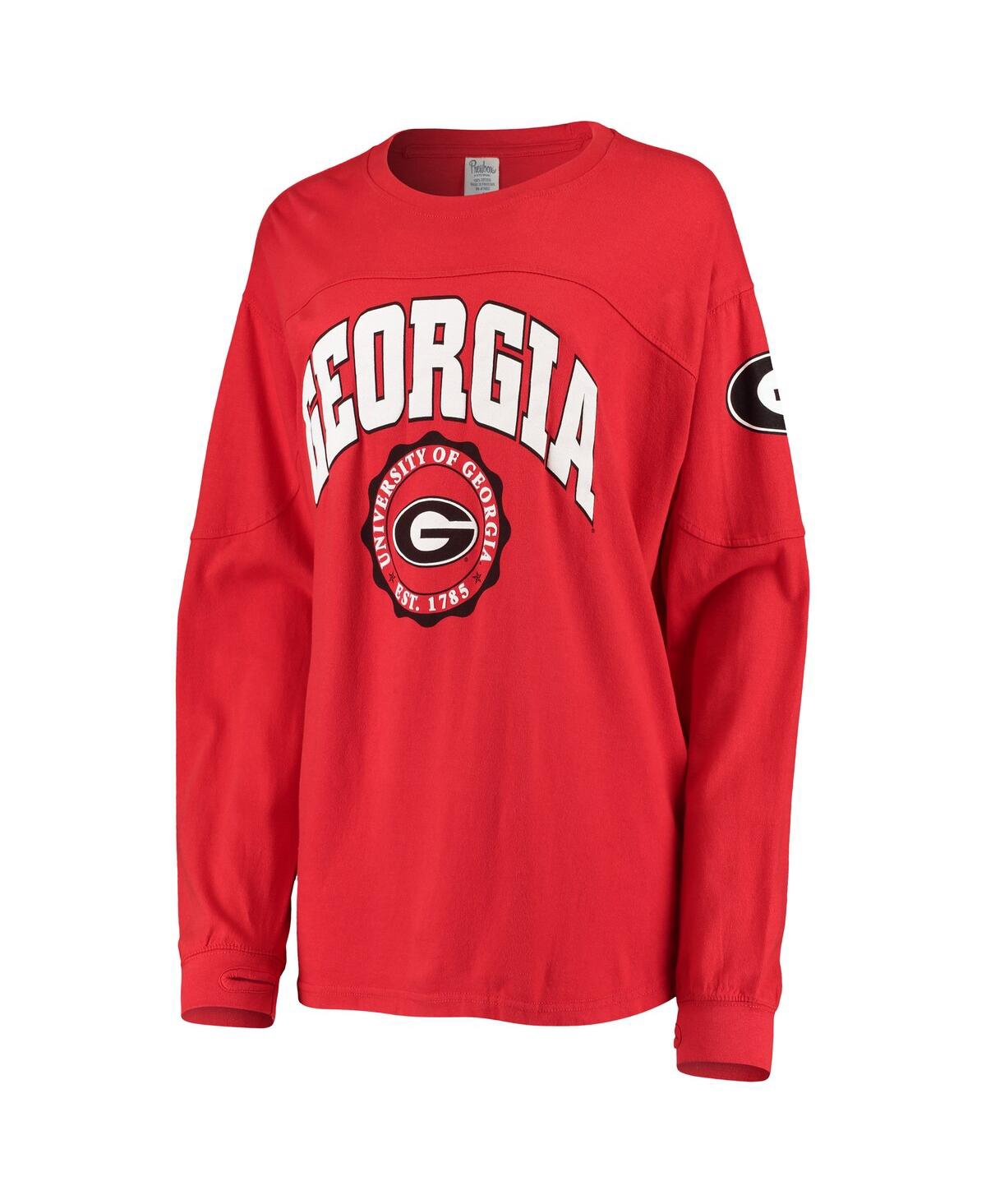 Shop Pressbox Women's  Red Georgia Bulldogs Edith Long Sleeve T-shirt