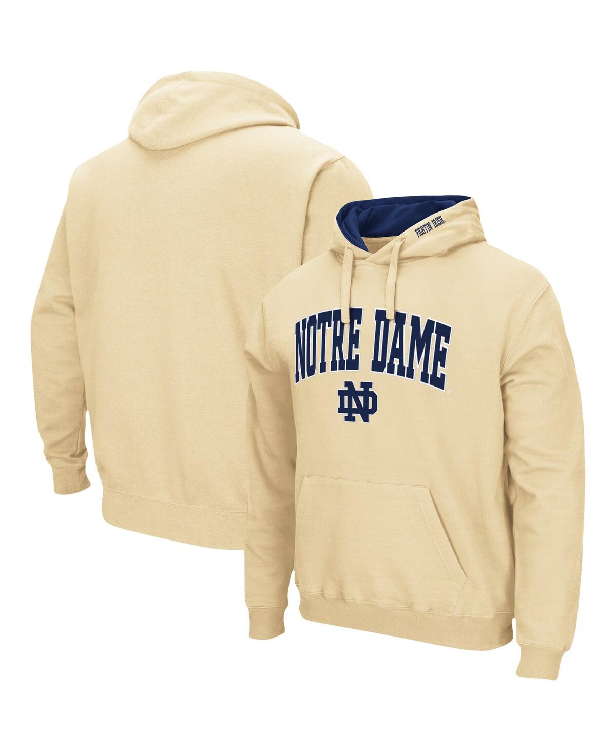 Shop Colosseum Men's  Gold Notre Dame Fighting Irish Arch And Logo 3.0 Pullover Hoodie