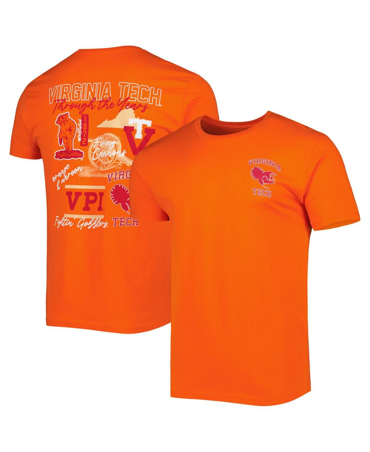 Shop Image One Men's Orange Virginia Tech Hokies Vintage-like Through The Years 2-hit T-shirt
