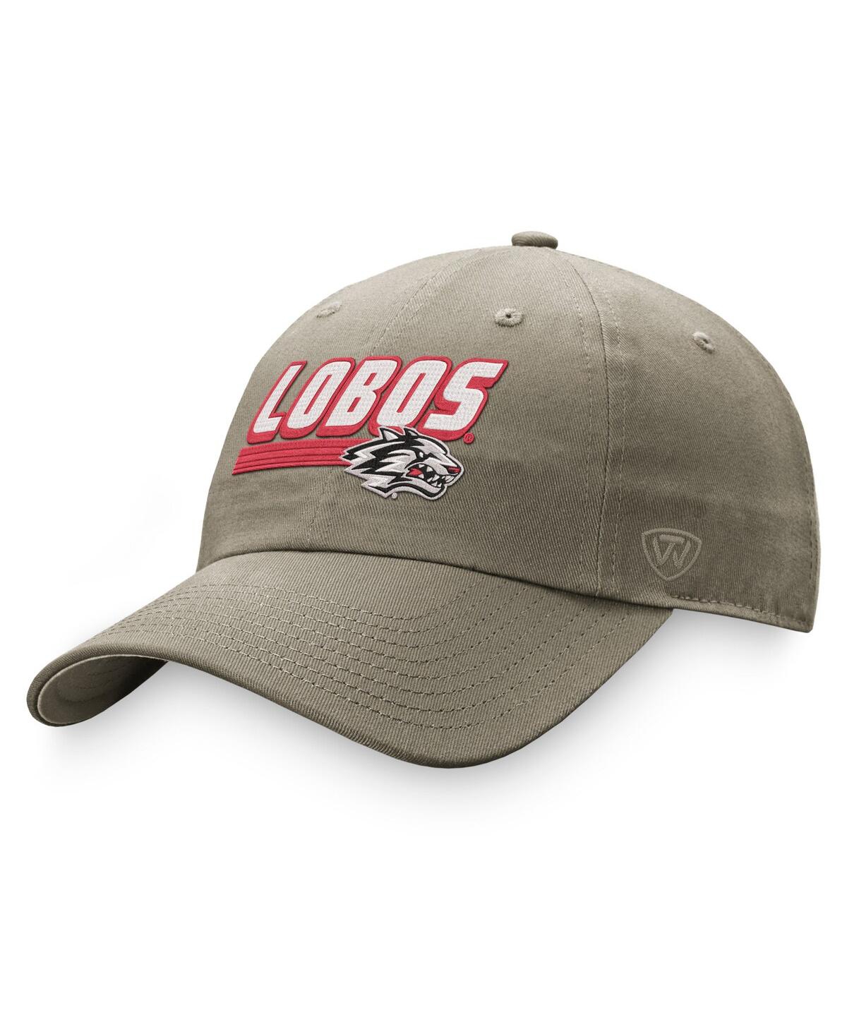 TOP OF THE WORLD MEN'S TOP OF THE WORLD KHAKI NEW MEXICO LOBOS SLICE ADJUSTABLE HAT