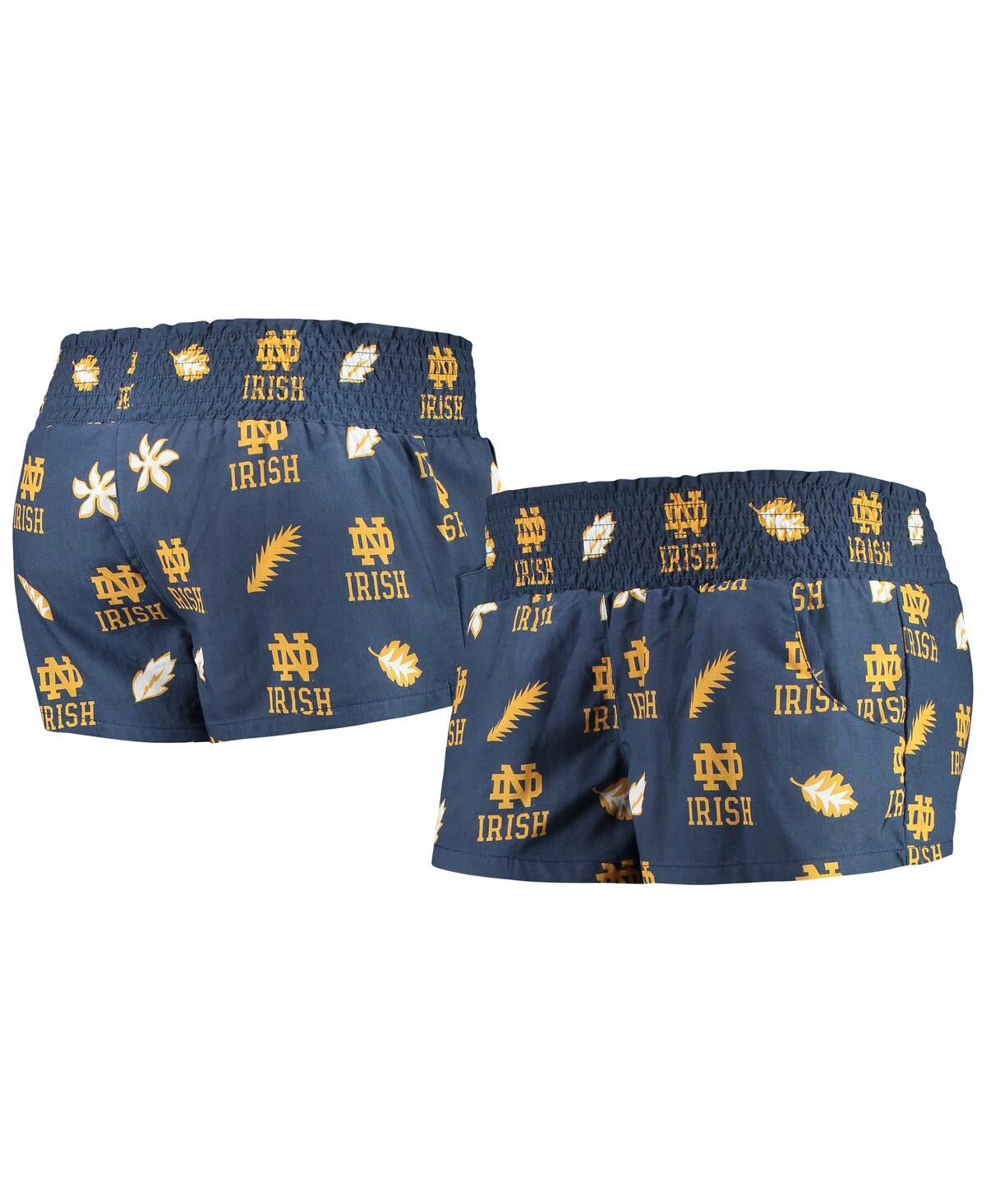 WES & WILLY WOMEN'S WES & WILLY NAVY NOTRE DAME FIGHTING IRISH BEACH SHORTS