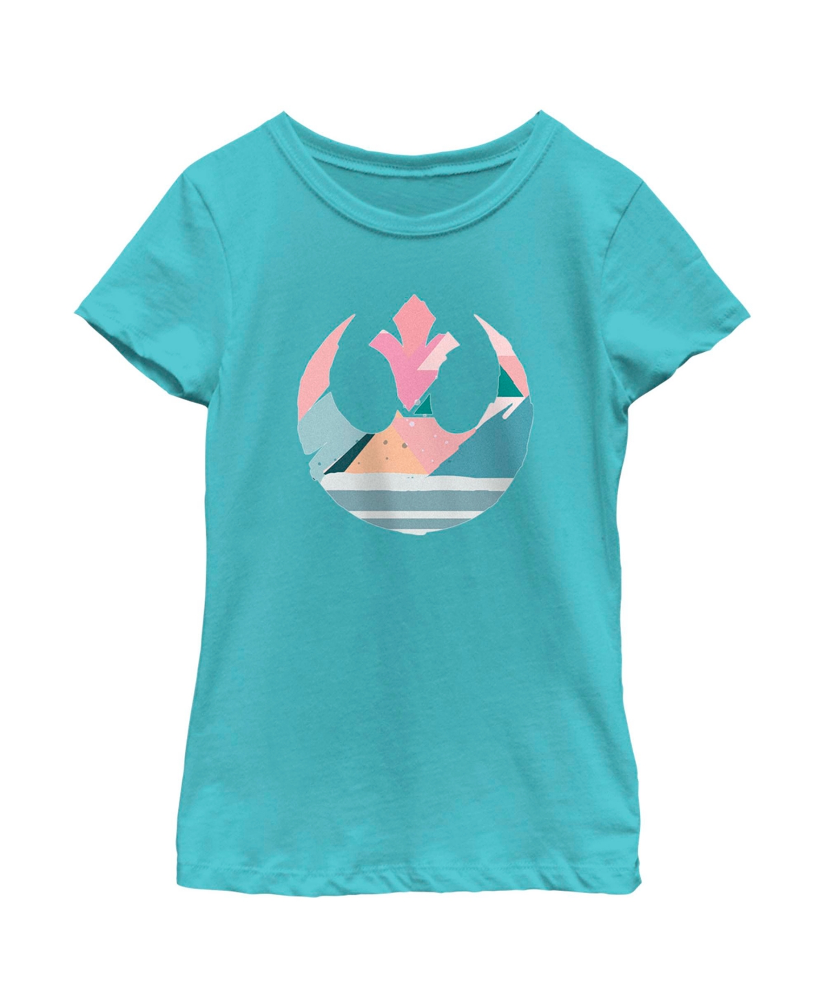 Disney Lucasfilm Girl's Star Wars Coloring Easter Egg Rebel Alliance Logo Child T-shirt In Tahiti Blue