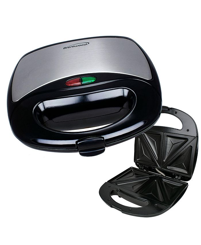 Brentwood Non Stick Dual Sandwich Maker in Black and Silver , Silver