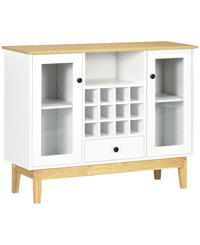 Wine with 12Bottle Wine Rack, Glass Door Bar