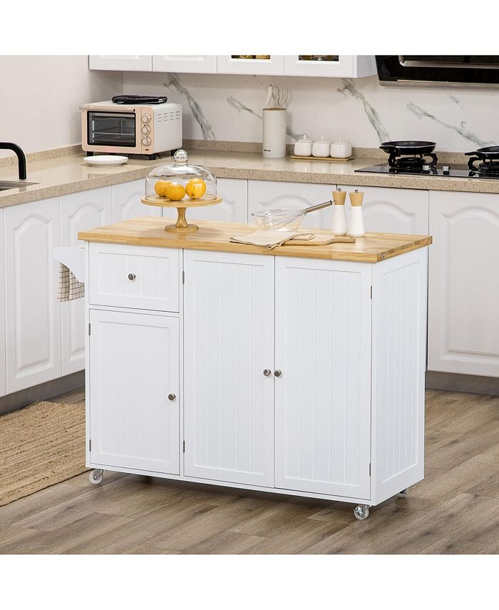 Rolling Kitchen Island on Wheels, Utility Serving Cart with