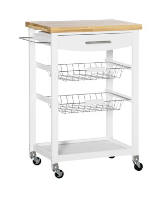 HOMCOM 3-Tier Utility Kitchen Island Rolling Cart W/ Drawer, - Macy's