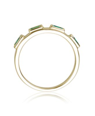 RA 14K Gold Plated Green Cubic Zirconia Band Ring