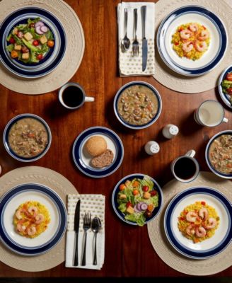 Blue Stripes 16 Pc. Dinnerware Set, Service for 4