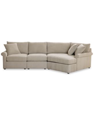 CLOSEOUT! Wrenley 131" 3-Pc. Fabric Modular Cuddler Chaise Sectional Sofa