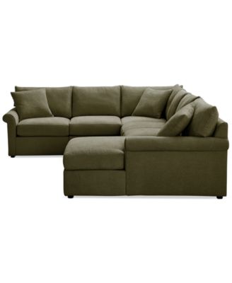 CLOSEOUT! Wrenley 131" 6-Pc. Fabric Modular Sectional Chaise Sofa, Created for Macy's