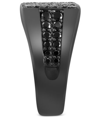 EFFY&reg; Men's Black Spinel Cluster Ring (2-1/2 ct. t.w.) in Black PVD-Plated Sterling Silver