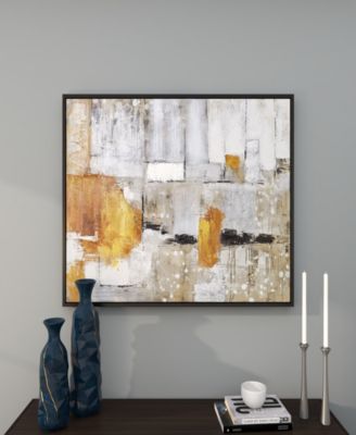 Canvas Abstract Framed Wall Art with Black Frame, 48" x 2" x 36"