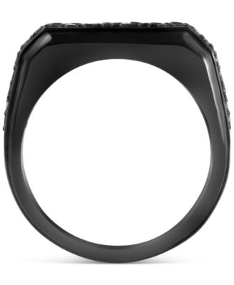 EFFY&reg; Men's Black Spinel Ring (1-5/8 ct. t.w.) in Black PVD-Plated Sterling Silver