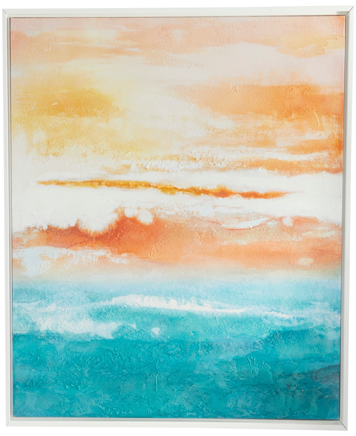 Rosemary Lane Canvas Abstract Sunset Landscape Framed Wall Art With White Frame, 37" X 1" X 37" In Multi Colored