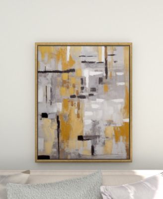 Canvas Abstract Framed Wall Art with Gold-Tone Frame, 39" x 2" x 39"