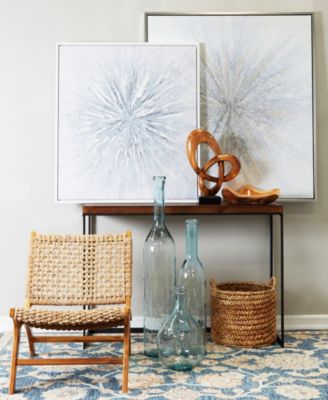 Canvas Radial Starburst Framed Wall Art with Silver-Tone Frame, 47" x 2" x 47"