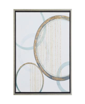 Rosemary Lane Canvas Circles Abstract Framed Wall Art with Silver-Tone ...