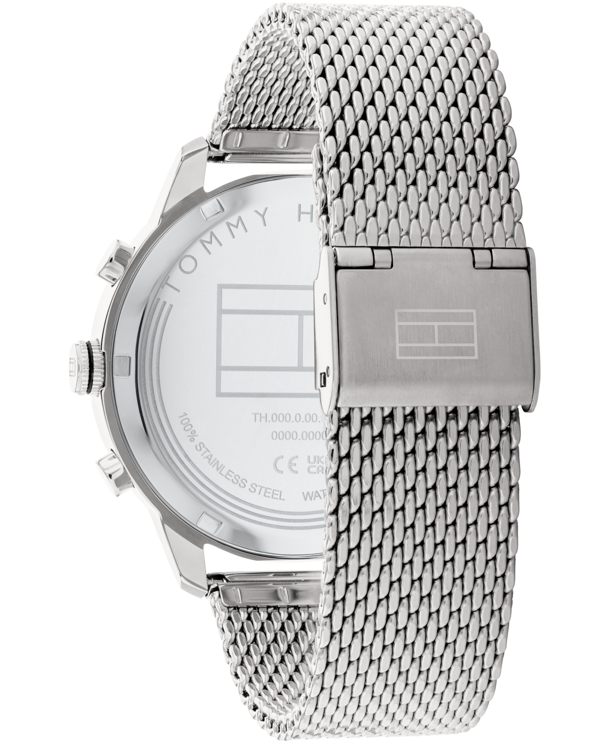 Tommy Hilfiger Men's Quartz MultifuntcionStainless Steel Mesh Bracelet Watch 44mm - Silver
