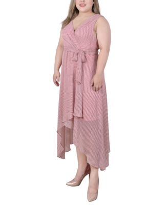 Plus Size Sleeveless Wrap Chiffon Dress