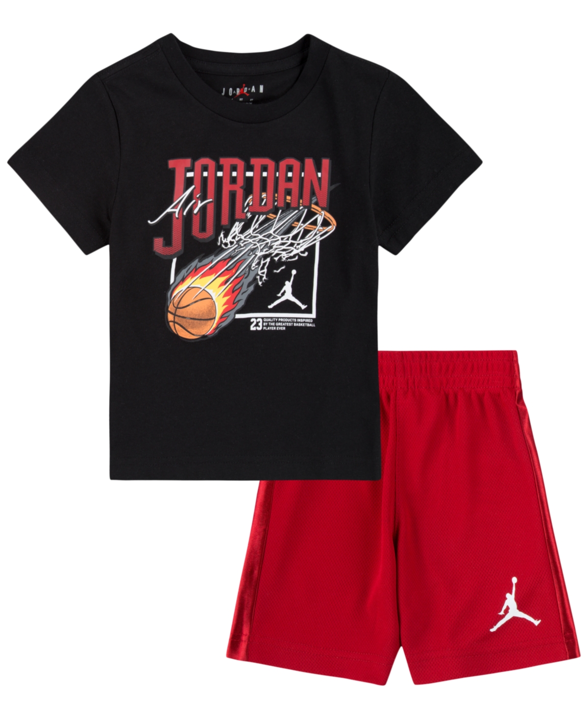 Jordan Toddler Boys Court Air Mesh Shorts And T-shirt Set, 2 Piece In Gym Red